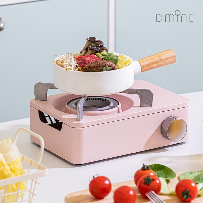 디마인 감성 스토브 캠핑 미니 가스버너 휴대용 GRASTOVE 전용가방포함, 핑크, 1개