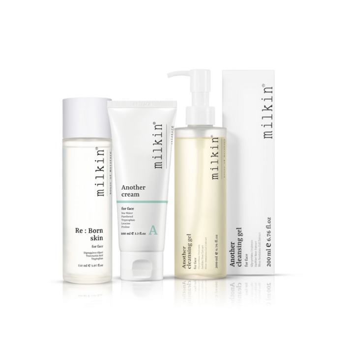밀킨 클렌징 수부지 솔루션 - 어나더클렌징젤200ml 어나더크림100ml 리본스킨150ml