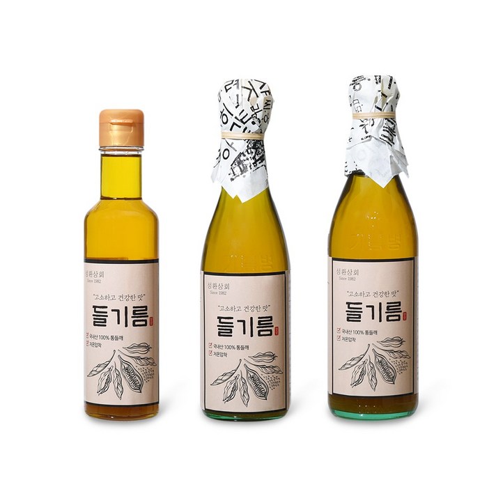 성환상회 방앗간 / 국내산 저온압착 고소한 들기름 180ml 300ml 350ml