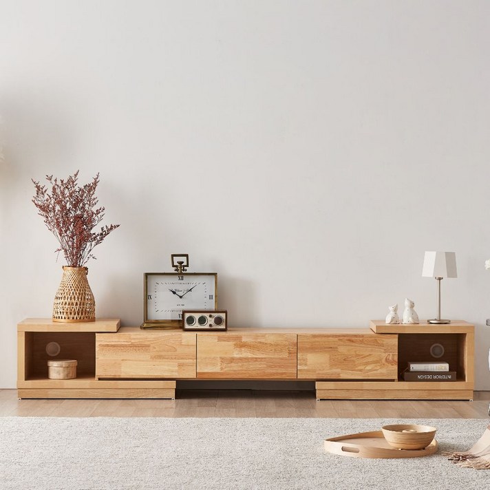  [최다구매] 이노센트 안토 고무나무 원목 2400 확장형 거실장 i101929, 내추럴 