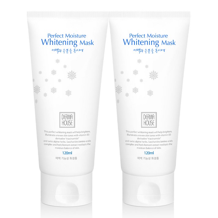 더마하우스 퍼펙트 모이스춰 화이트닝 마스크 수면팩, 120ml, 2개