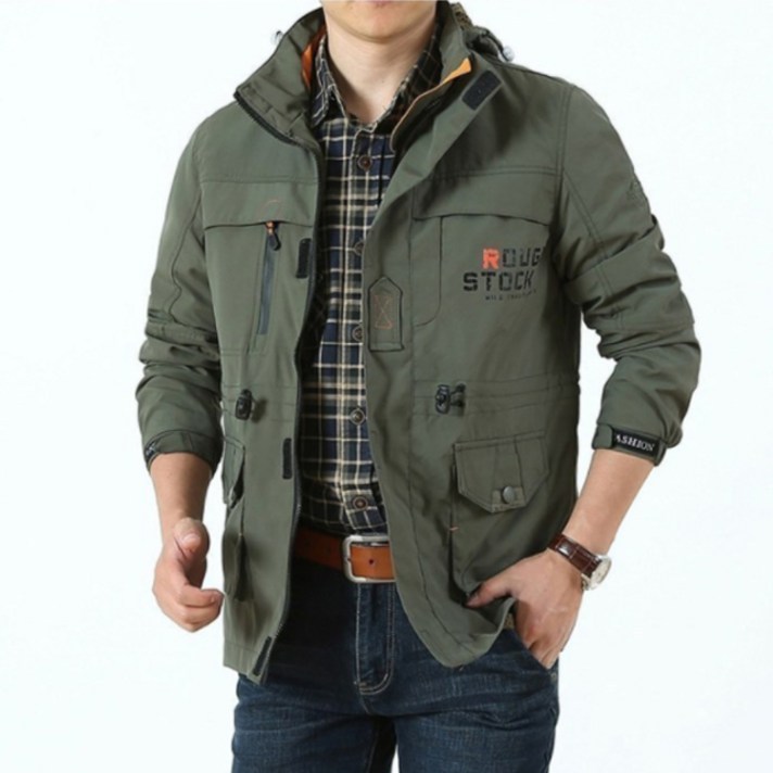 카멜롯 남성 자켓 봄 가을 겨울 시크한 후드 슬림 야상 +팔찌 세트 야상점퍼