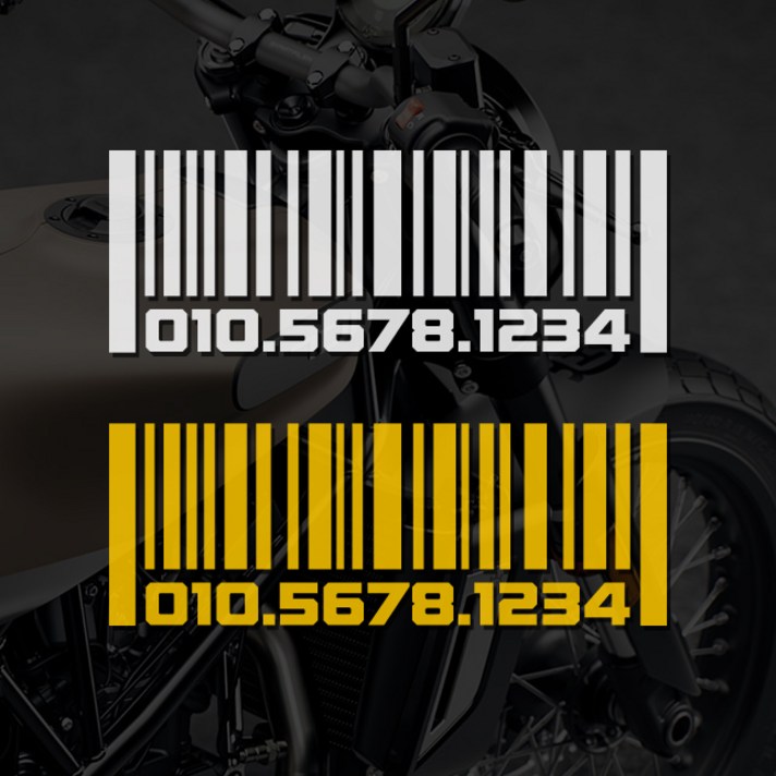 바코드 전화번호스티커 캐릭터 오토바이 주차번호, 1개, 스몰x흰색