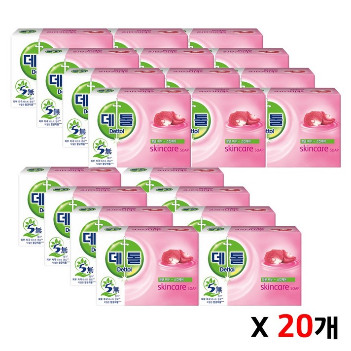 데톨 항균비누 모이스처(스킨케어), 20개, 95g