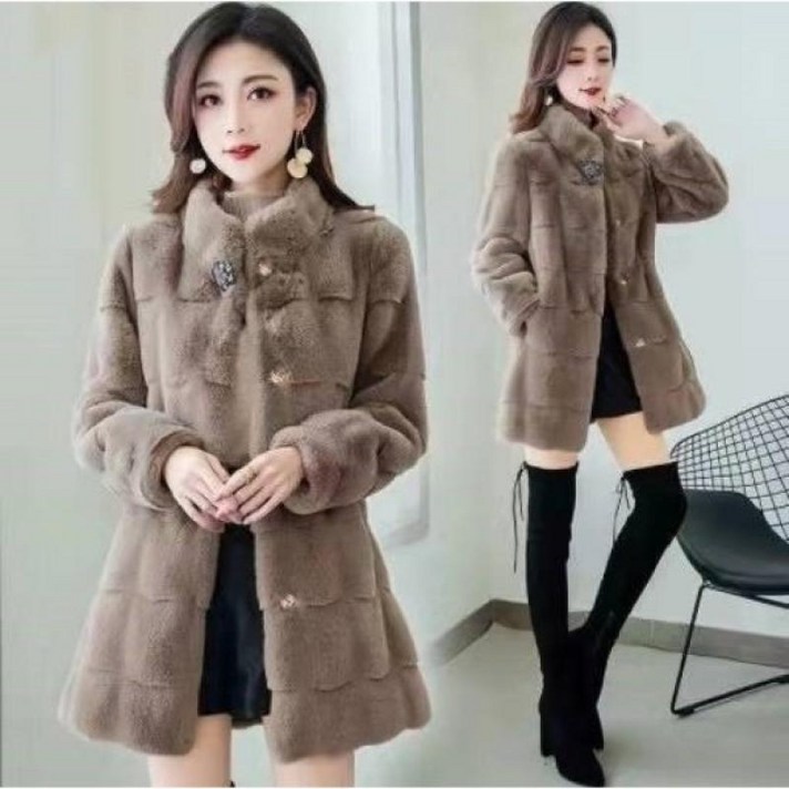  보온 밍크코트 겨울 여성 밍크코트 