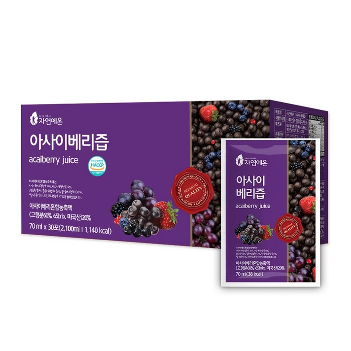 자연에온 아사이베리즙 70ml x 30개입, 70ml 30개입 1박스