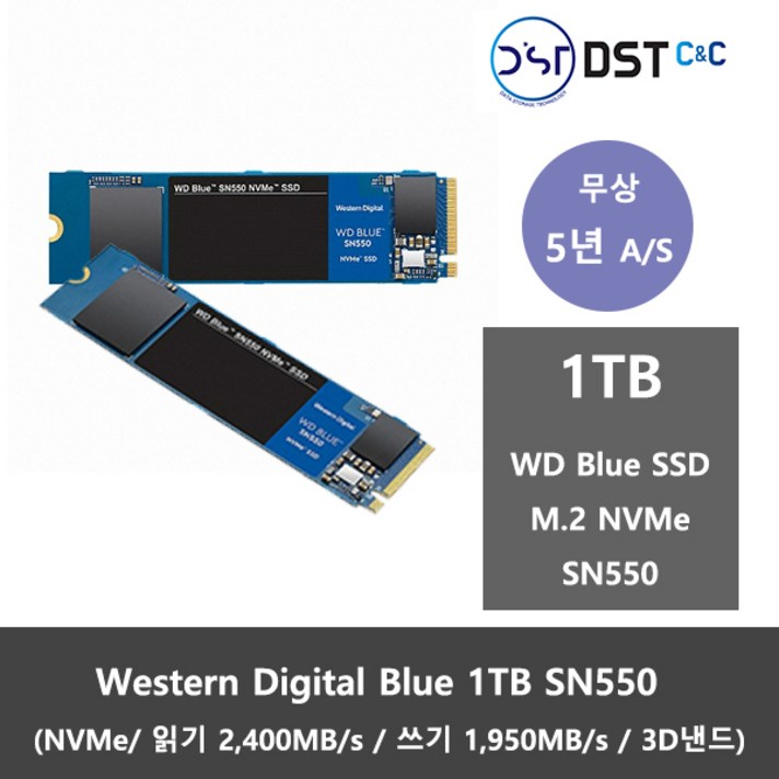 WD Blue SN550 NVMe M.2 SSD, 1TB