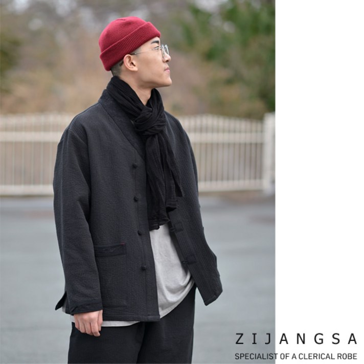 [24007] 선염 이중지 V 자켓 남여공용 생활한복 법복 봄가을 아메카지룩 그런지룩