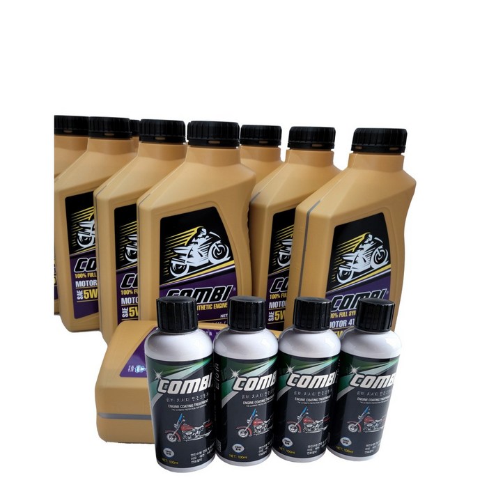 pcx 슈퍼커브 vf100외 전 차종 가능 100% 합성 엔진오일 4T 5W40 오토바이 전용 엔진코팅제, 오토바이전용 엔진코팅제