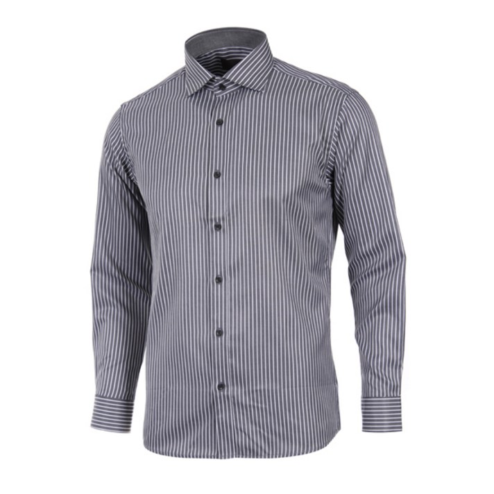 로베르따셔츠 남성용 TC 스트라이프 슬림핏 그레이 긴소매 셔츠 RJ3-356-3