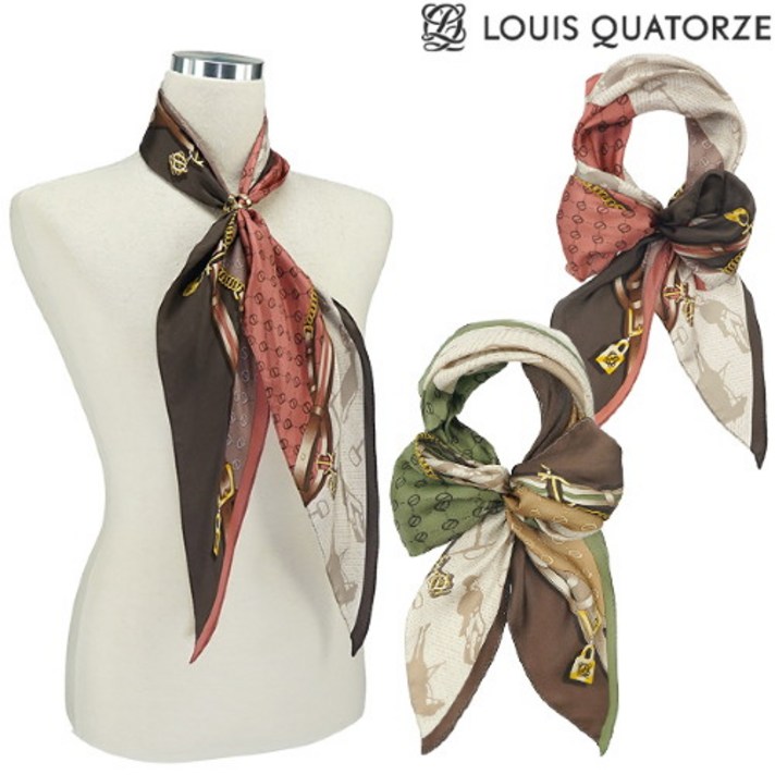 루이까또즈 [루이까또즈] 실크 마름모스카프 피코크 (SA-2WSD366)