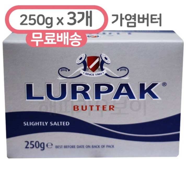 루어팍 가염 버터 아이스박스, 3개, 250g
