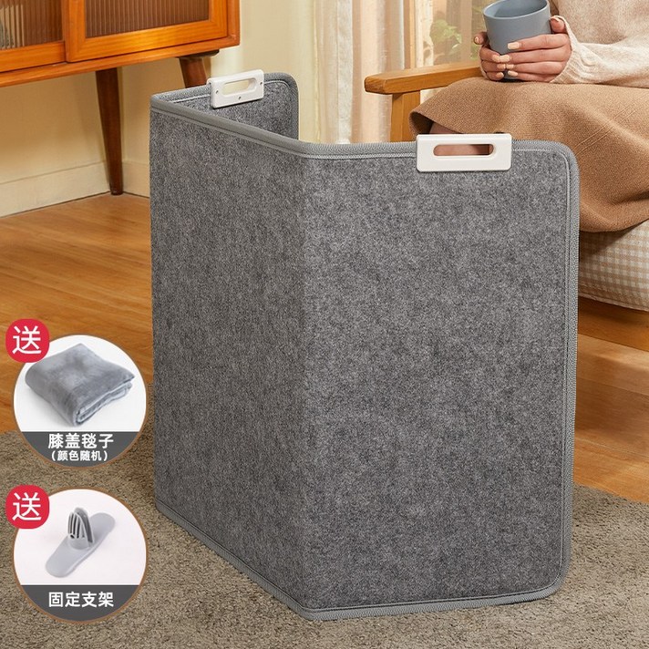 책상 아래 발 따뜻하게 사무실 책상다리가림막 온풍기, 웜 그레이 [기본+니패드+브래킷]