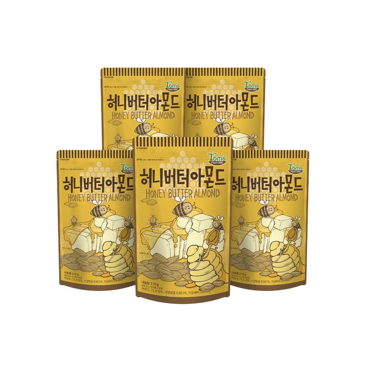 허니버터 아몬드, 5개, 130g