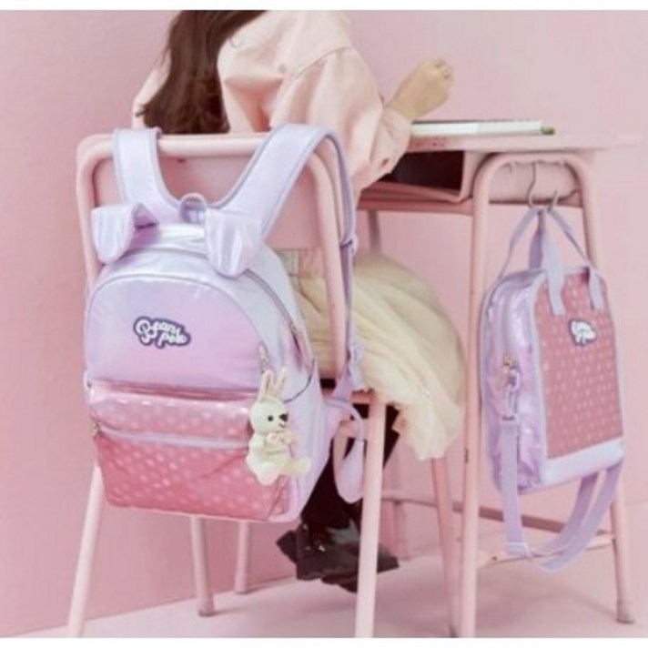 [빈폴] 키즈 라이트 퍼플 헬로 빙키 책가방+보조가방 (BI11D4G01V)