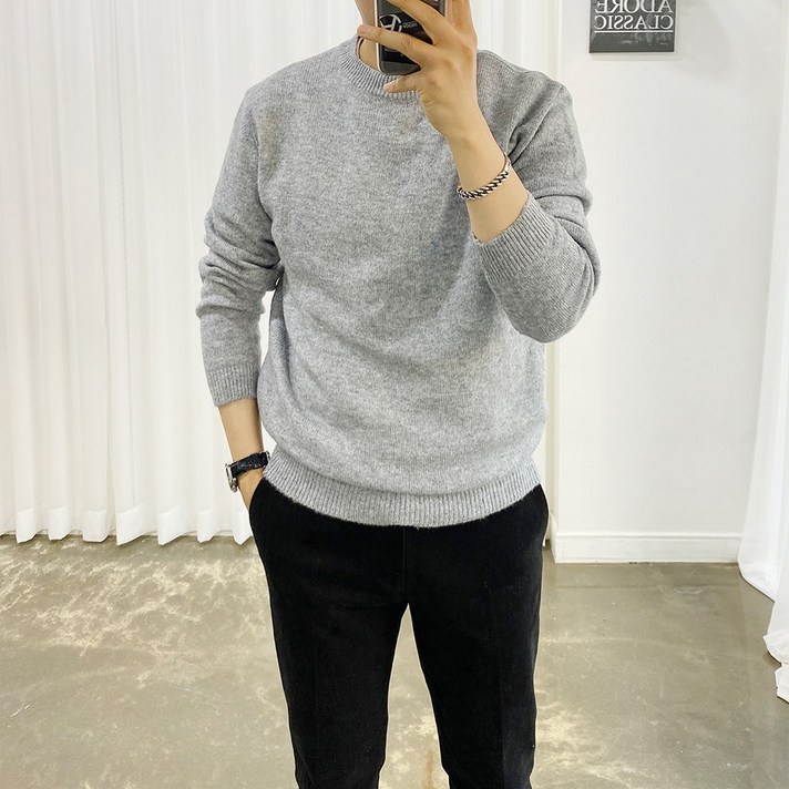 아도르클래식 9컬러 울 겨울 긴팔 라운드 니트(MZ)