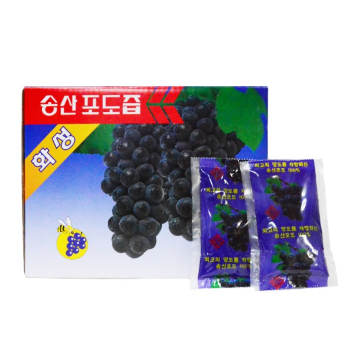 미남 국내산 순수 100% 캠벨 송산포도즙 50포 100ml, 백프로 송산포도즙 50포