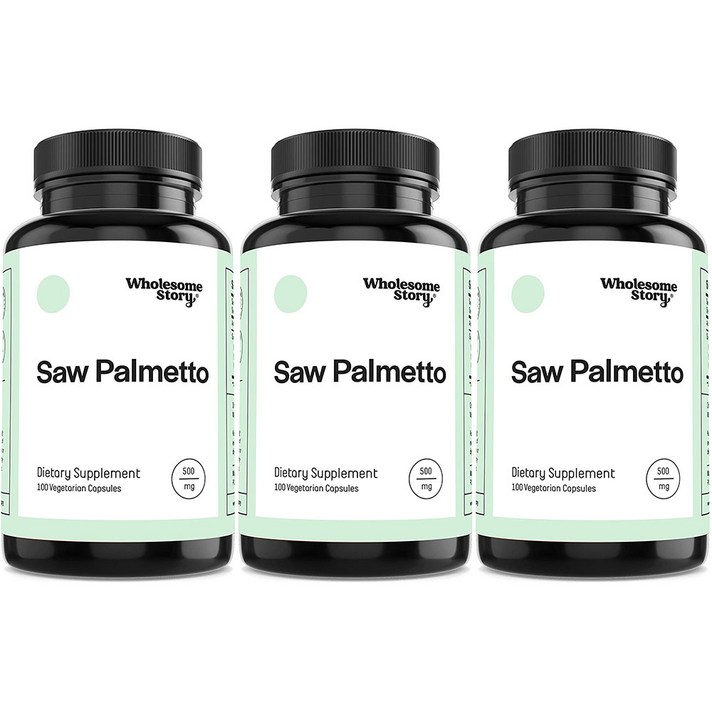 Wholesome Story Saw Palmetto 홀썸 스토리 쏘팔메토 500mg 100캡슐 3팩, 1개, 1