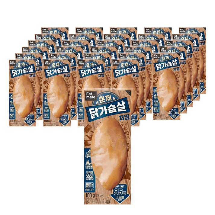  잇메이트 저염 훈제 닭가슴살 100gX30팩(3kg), 100g, 30개 