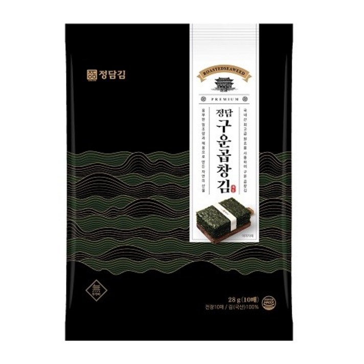 [정담김] 구운 곱창김 10매(28g)x5봉 총 50매, 10매x5봉