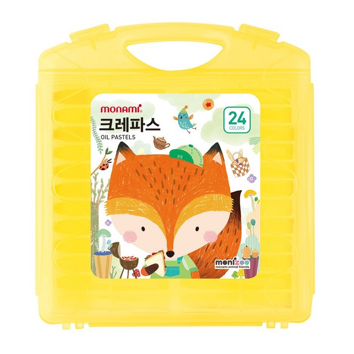  모나미 모니주 가방 크레파스 24색 옐로우, 10개 