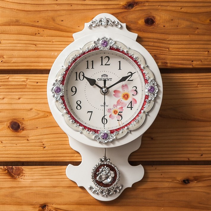 오리엔트 OT664P 화이트 클래식 추벽시계 H32cm, 단품