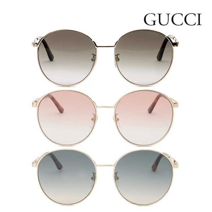 구찌 명품 선글라스 GG0206SK 라운드 메탈 아시안핏