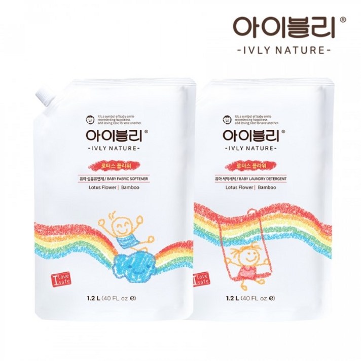 아이블리네이처 유아 섬유유연제 화이트 블러썸향 리필, 1.2L, 2개