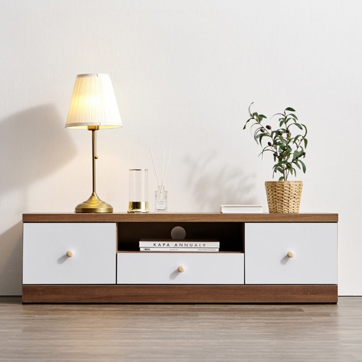 바로방가구 비엔나 1200 거실장 티비다이 거실 TV 장식장 TV장, 아카시아화이트