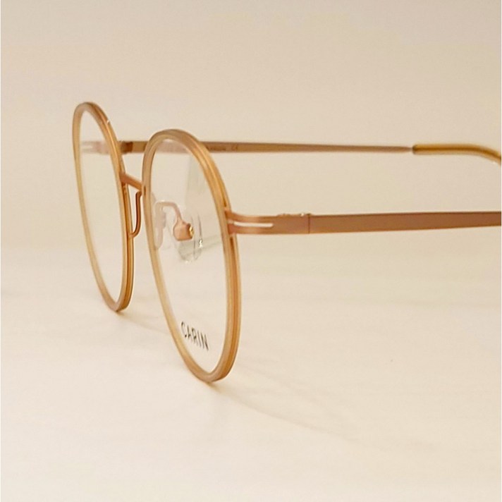 가벼운 8g 페더핏E C2Light BrownRosegold 얼굴형에맞는안경스타일 카린안경, 와그너E 안경테 C2 Light Brown, 기본피팅