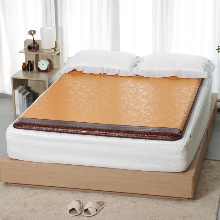 무전자 26년형 한일의료기 국산 EMF 전자파 없는 탄소매트 두꺼운 카본 전기매트 싱글 더블 퀸 분리난방, 탄소악어매화, 더블 퀸 분리난방150x200