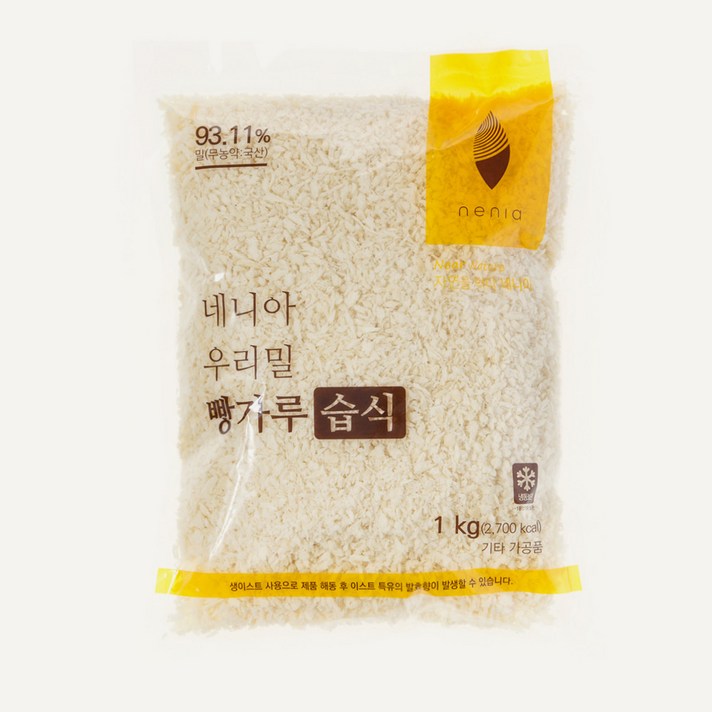 네니아 우리밀 습식 빵가루(전극8mm) 1kg, 단품