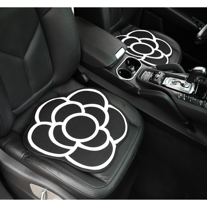 까멜리아 사계절 차량 방석 쿨매쉬 여름방석세트 동백꽃 인테리어소품, 앞자리2개