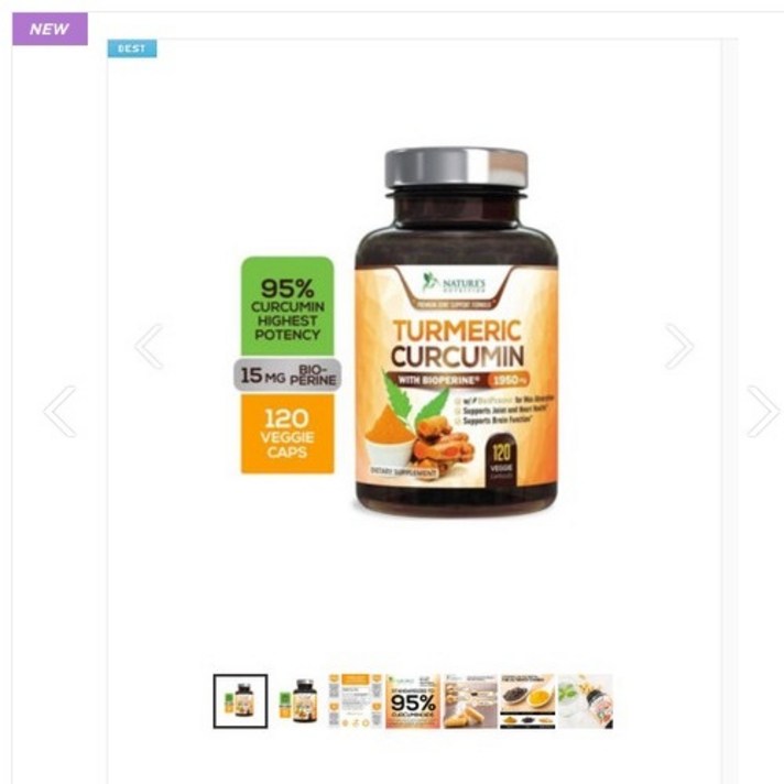 네이쳐스 뉴트리젼 강황 커큐민 1950mg 흡수율 2000%향상_야채캡슐 120캡슐, 120정, 1개