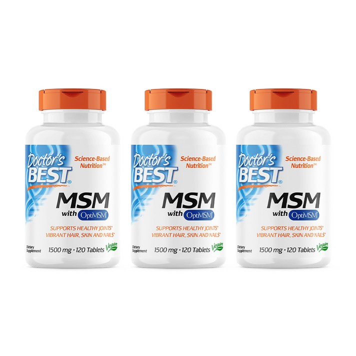 닥터스베스트 MSM 식이유황 1500mg 120정 3통 12개월분 OptiMSM
