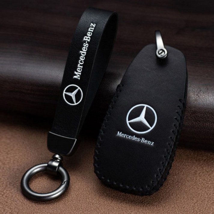 신형 벤츠 전용 가죽 키케이스 키홀더, 블랙