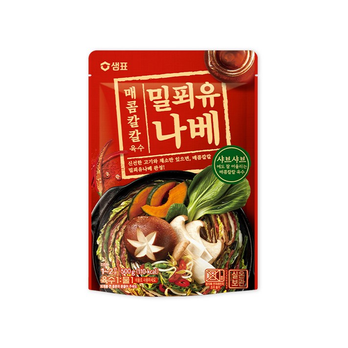 샘표 매콤칼칼 밀푀유나베 육수 500g, 4개