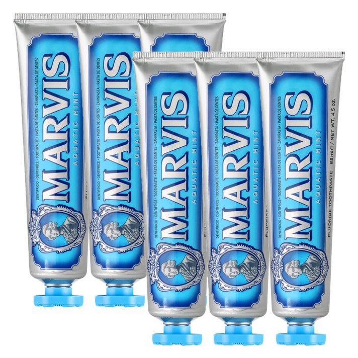 마비스 아쿠아 민트 치약, 85ml, 6개