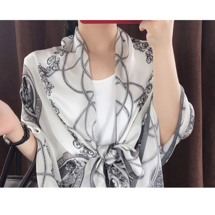 누에실크 스카프 뽕잠사 실크 스카프 숄 가을 겨울 머플러 숄