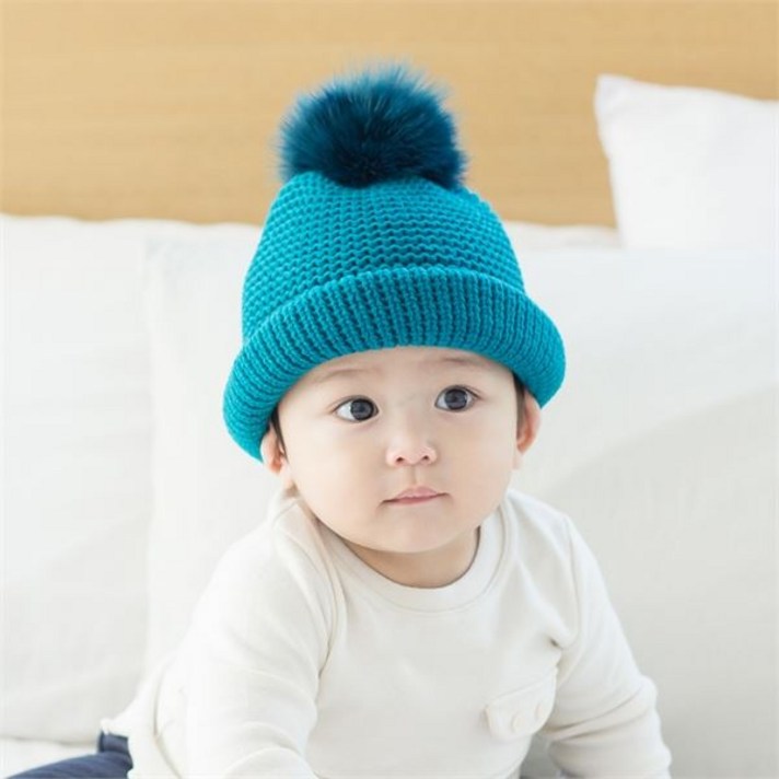 뿌뿌룰루 아동용 롤롤 방울 니트 모자