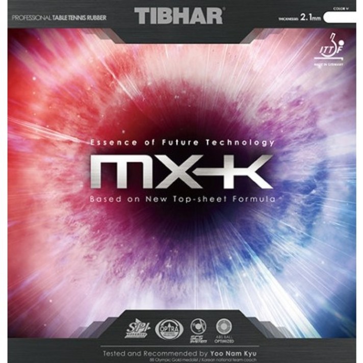  TIBHAR 에볼루션 MX-K 47.5도 탁구러버, 검정 