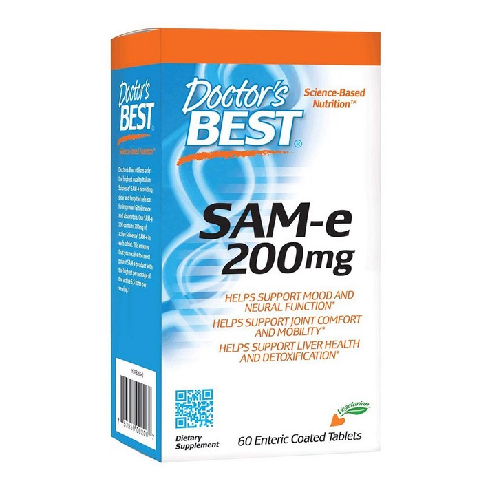 Doctor's Best SAM-e 200mg 닥터스 베스트 S 아데노실 메티오닌 SAMe 200mg 60정, 1개, 1