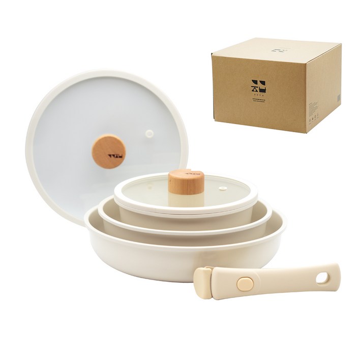 공감주방 멀티핸들 냄비 프라이팬 쿡웨어 6종세트, 화이트, 6종