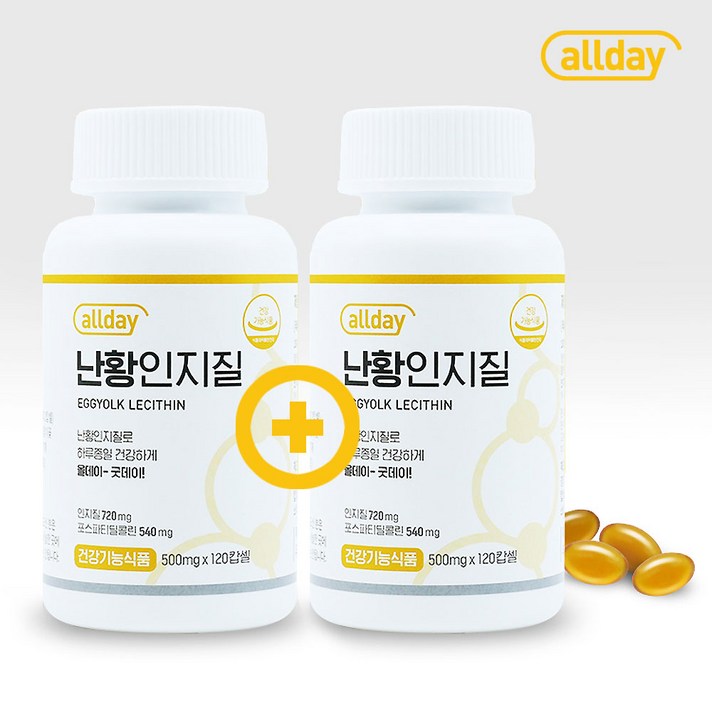 올데이 난황 인지질 달맞이꽃종자유 난황유 레시틴 감마리놀렌산 면역 콜레스테롤 혈관 건강 개선 피로회복 피부건강