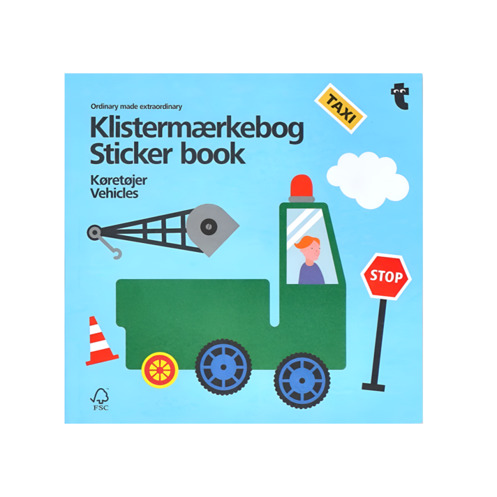 플라잉타이거 코펜하겐 어린이 자동차 테마 스티커 북 놀이세트 학습 놀이 교육 완구 책