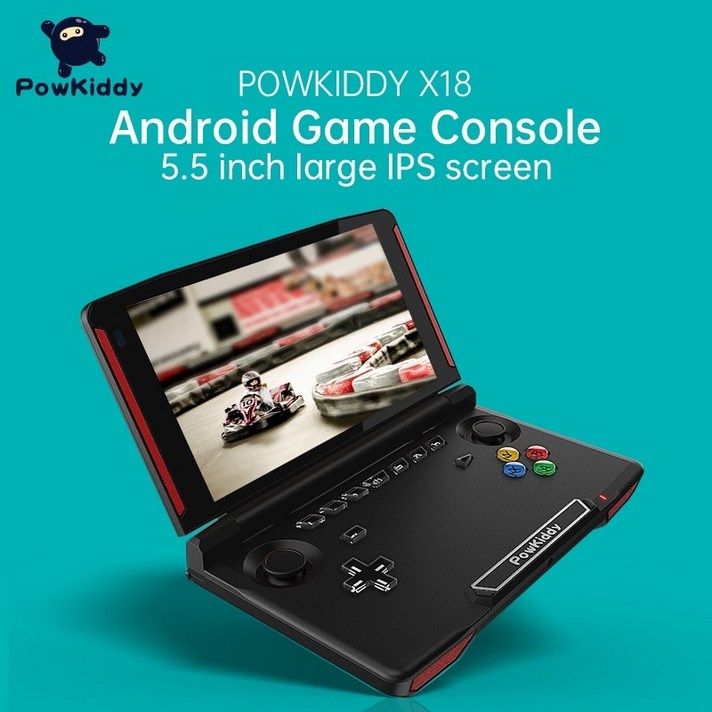 추억의 레트로 가정용 오락실 게임기 Powkiddy X18 게임 옛날 휴대용 오락기, 블랙 32GB