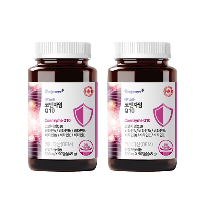1+1 바디스콥 임신준비 코엔자임Q10 6개월분 코큐텐 코엔자임큐텐 항산화 180캡슐 코큐10 큐텐, 90캡슐X2개
