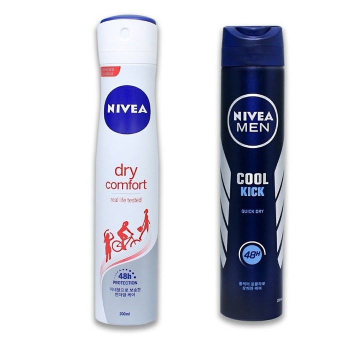 [의약외품] 니베아 데오드란트 스프레이 200ml (드라이 콤포트/쿨킥), 쿨킥