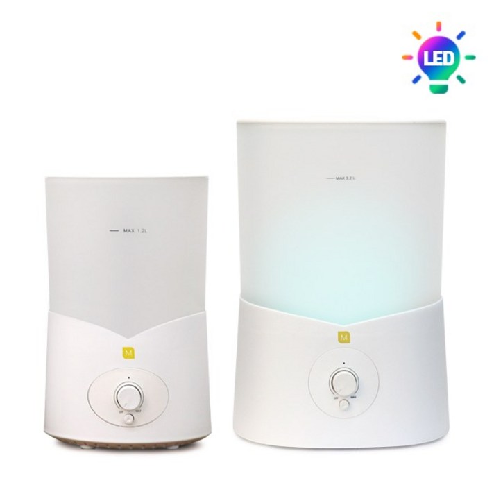 모모픽 7가지 무지개 무드등 초음파 가습기 대용량 MOMO-M1, 1. 무기재 가습기 1.2L