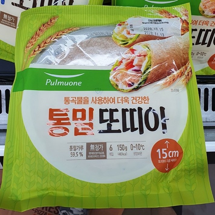 풀무원 통밀 또띠아 15cm 6개입 150g, 아이스팩 포장